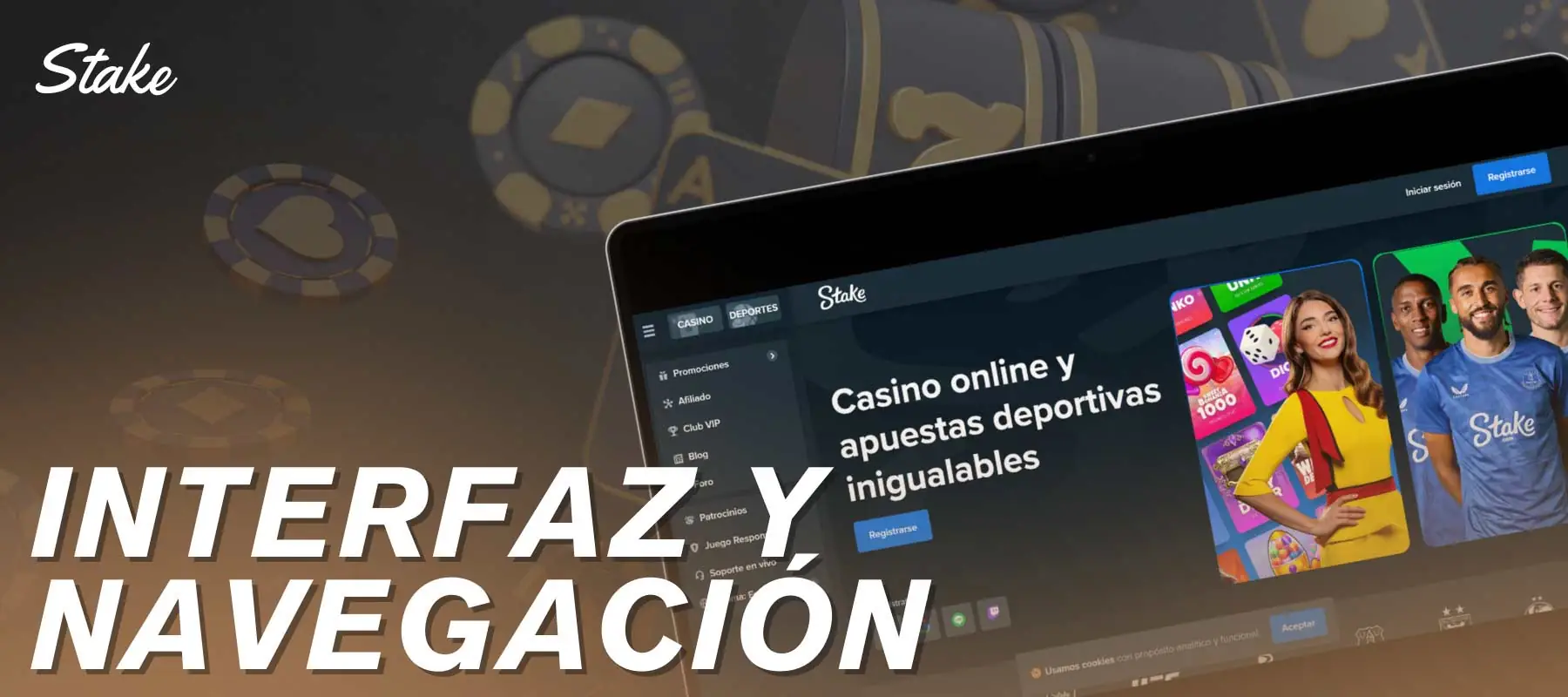 Stake se distingue por su moderna interfaz